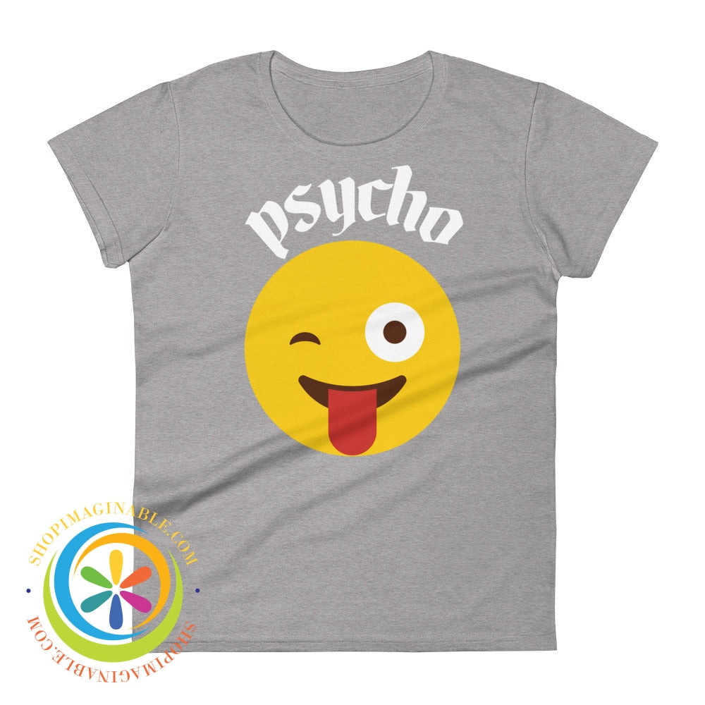 Psycho Emoji Ladies T-Shirt Heather Grey / S T-Shirt