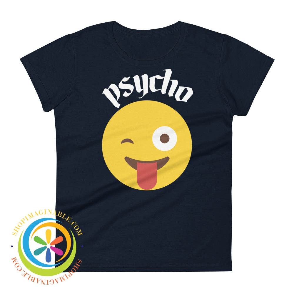 Psycho Emoji Ladies T-Shirt Navy / S T-Shirt