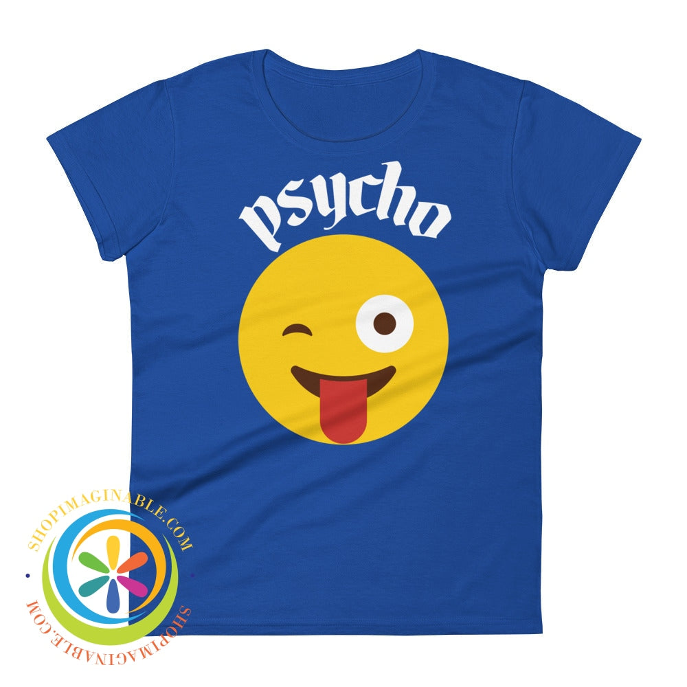 Psycho Emoji Ladies T-Shirt Royal Blue / S T-Shirt