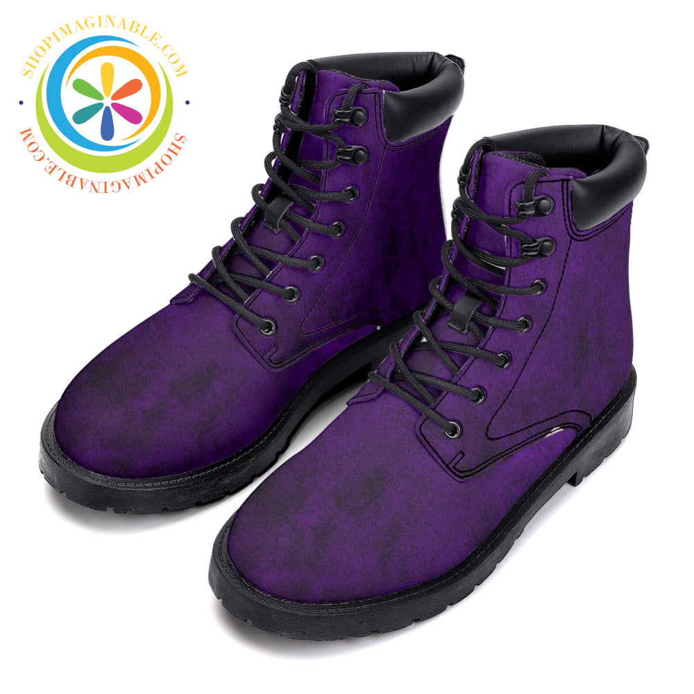 Purple Gothic Grunge - Leather Martin Boots