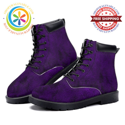 Purple Gothic Grunge - Leather Martin Boots white / 36