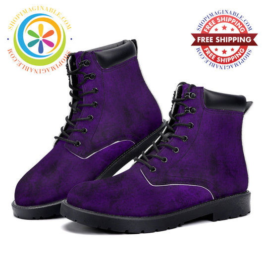 Purple Gothic Grunge - Leather Martin Boots white / 36