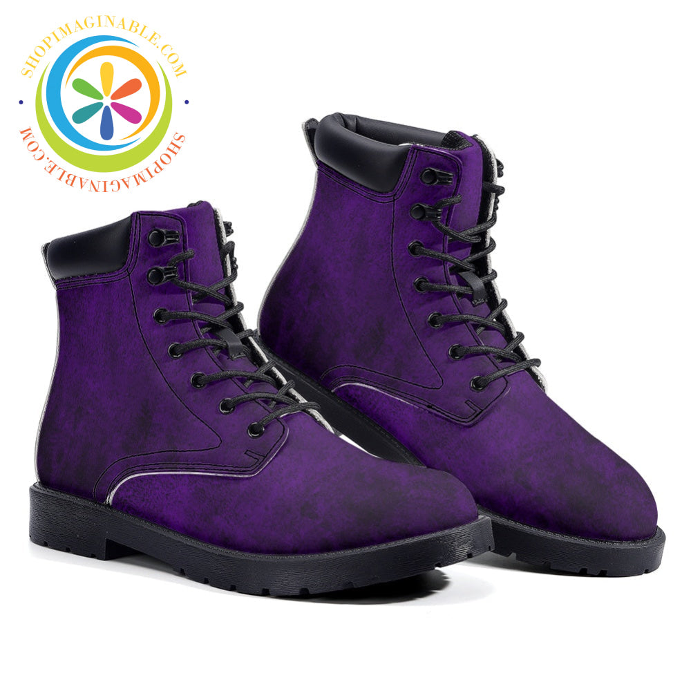 Purple Gothic Grunge - Leather Martin Boots