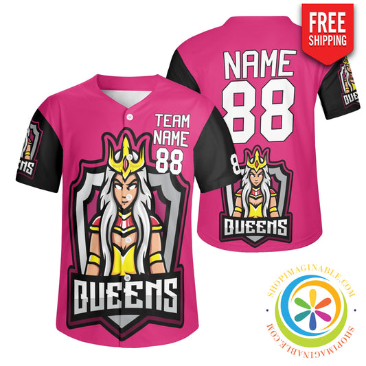 Queens Unisex Baseball Jersey S