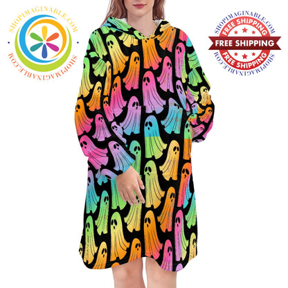 Rainbow Ghosts - Blanket Hoodie white / ONESIZE