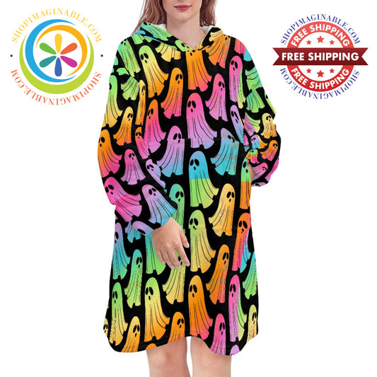 Rainbow Ghosts - Blanket Hoodie white / ONESIZE