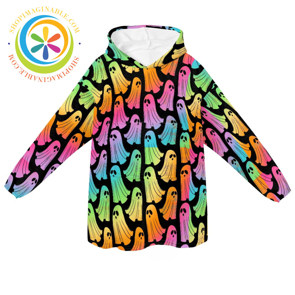 Rainbow Ghosts - Blanket Hoodie white / ONESIZE