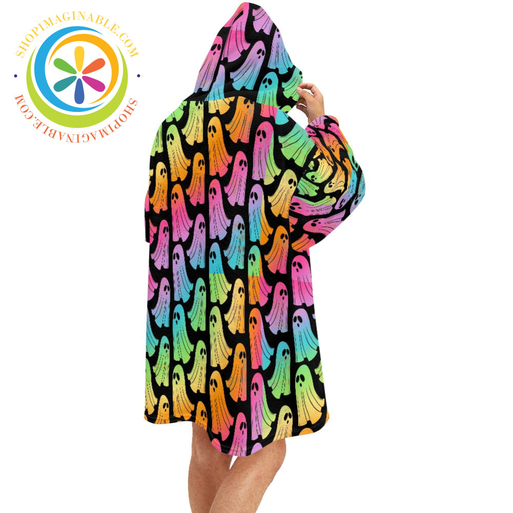 Rainbow Ghosts - Blanket Hoodie white / ONESIZE