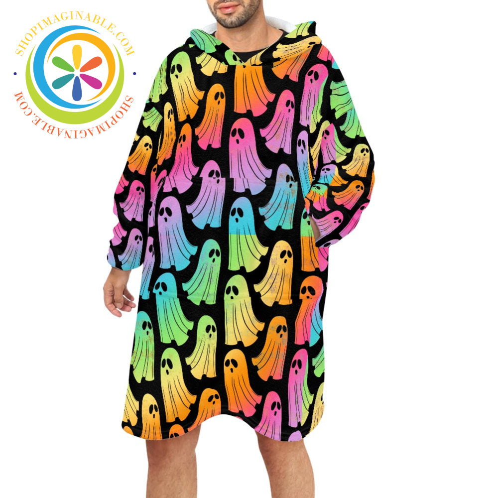 Rainbow Ghosts - Blanket Hoodie white / ONESIZE