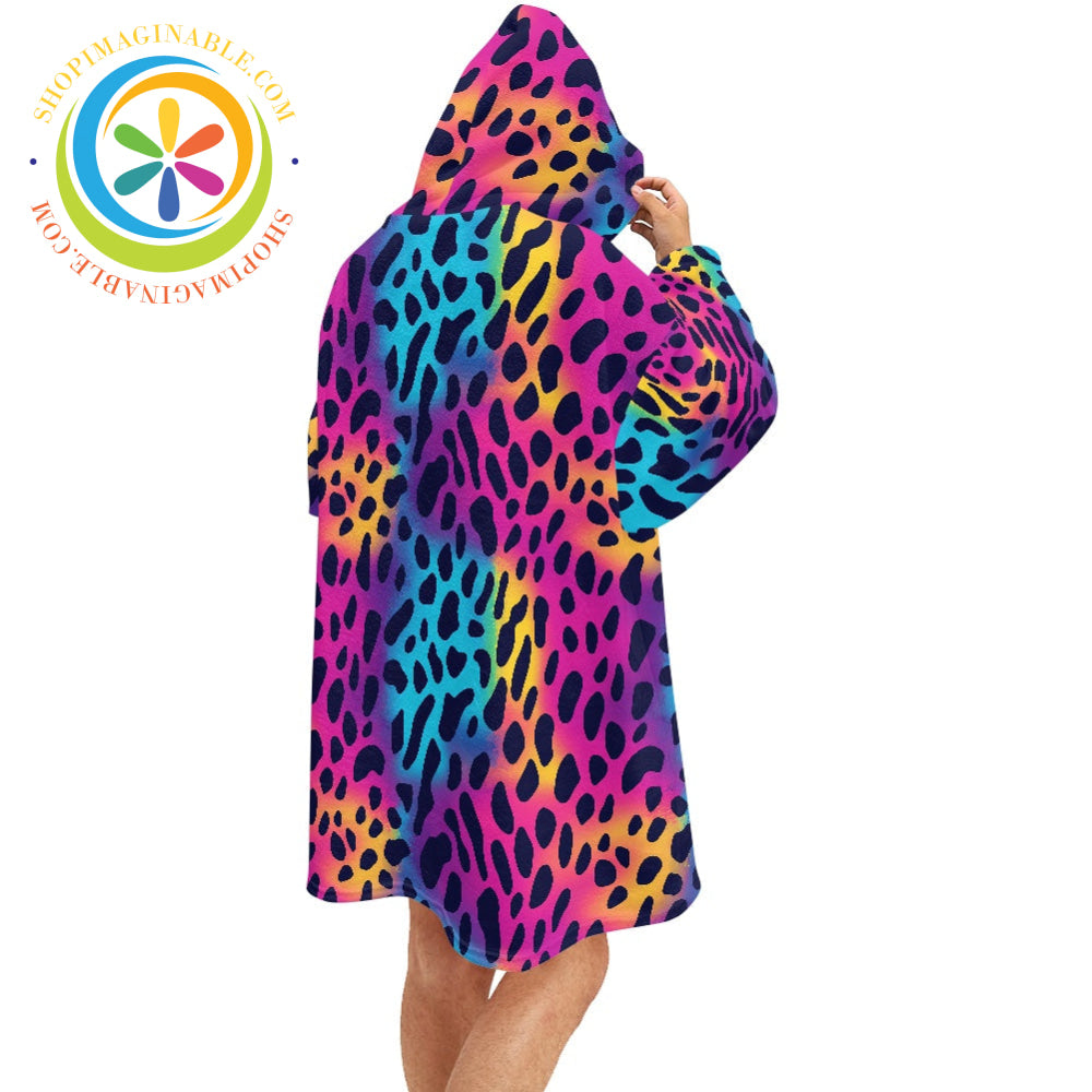 Rainbow Leopard - Blanket Hoodie white / ONESIZE