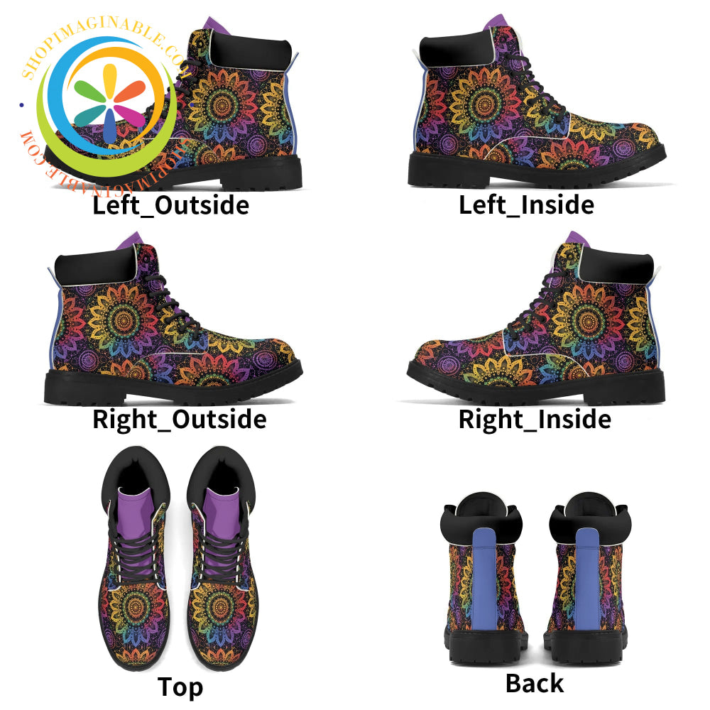 Rainbow Mandala Ladies Boots