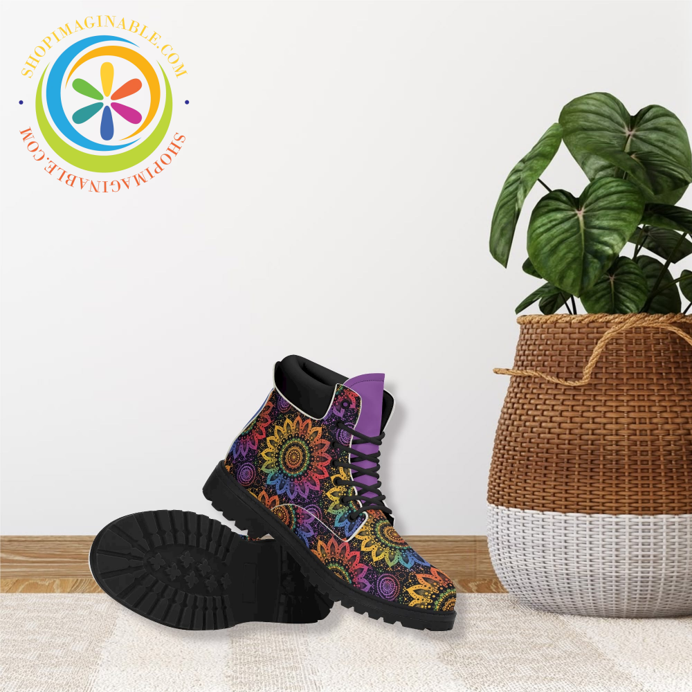 Rainbow Mandala Ladies Boots