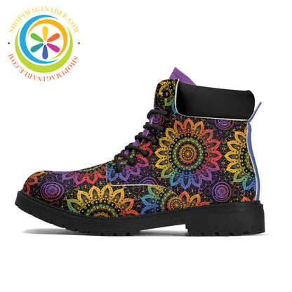 Rainbow Mandala Ladies Boots