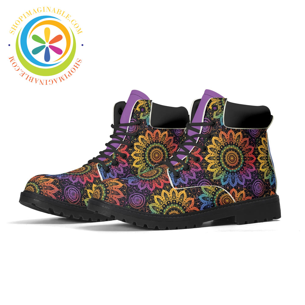 Rainbow Mandala Ladies Boots