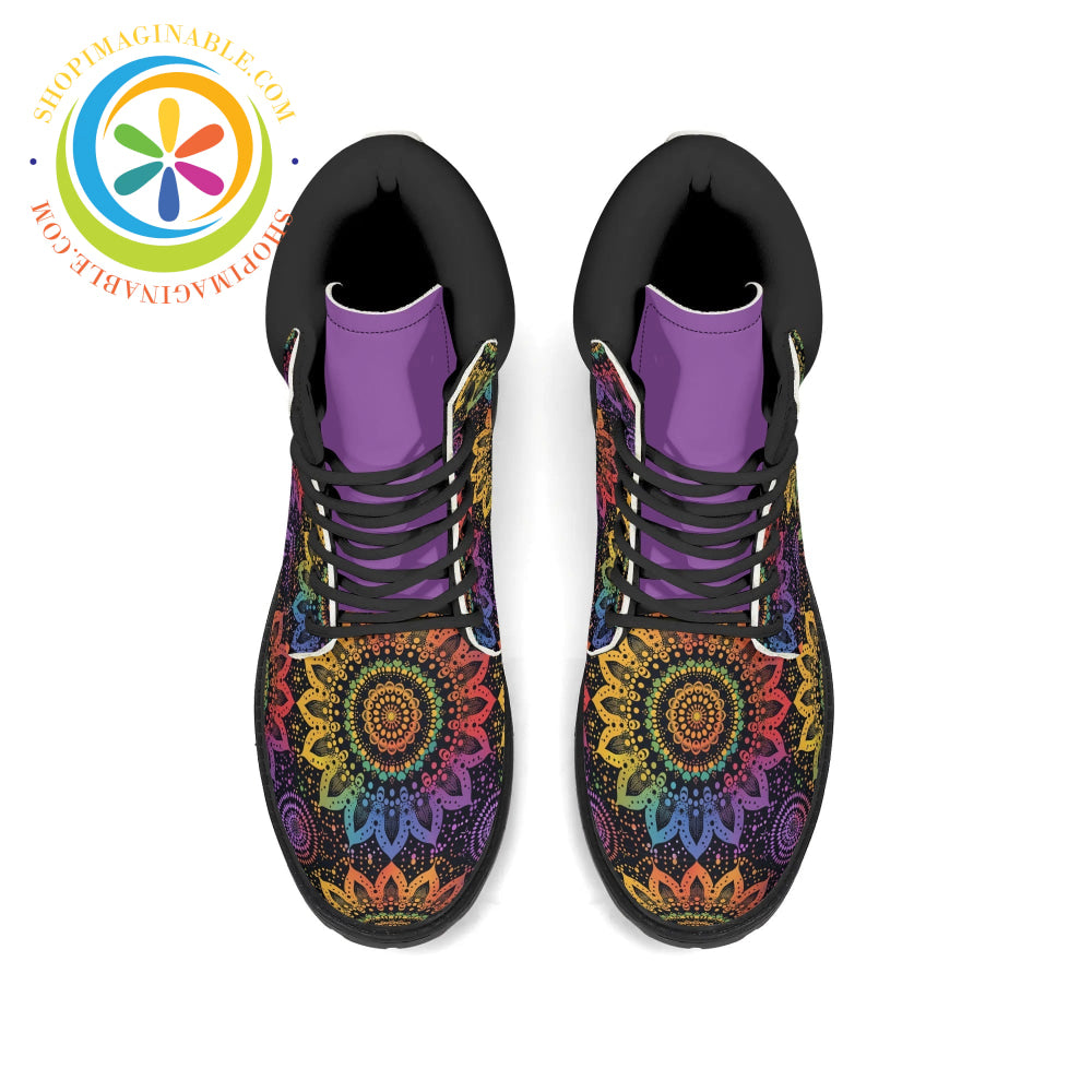 Rainbow Mandala Ladies Boots