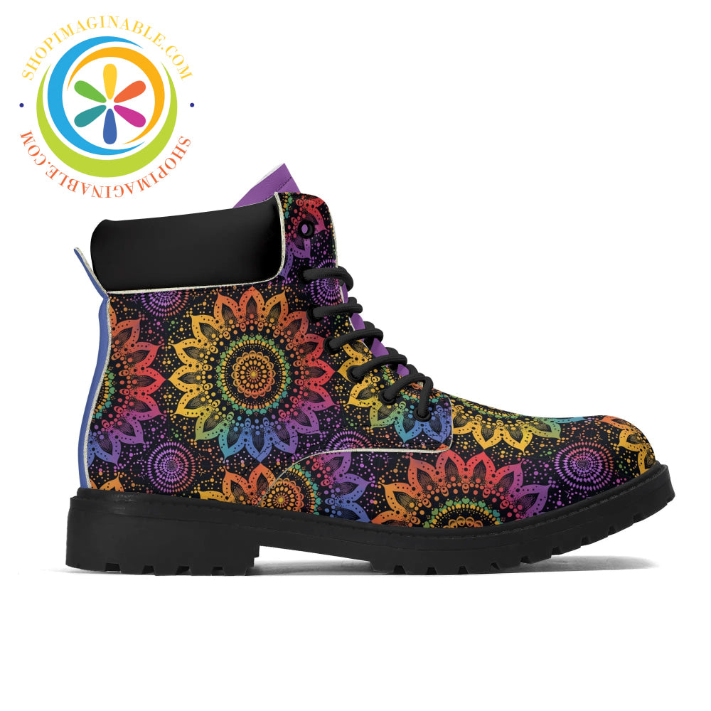 Rainbow Mandala Ladies Boots