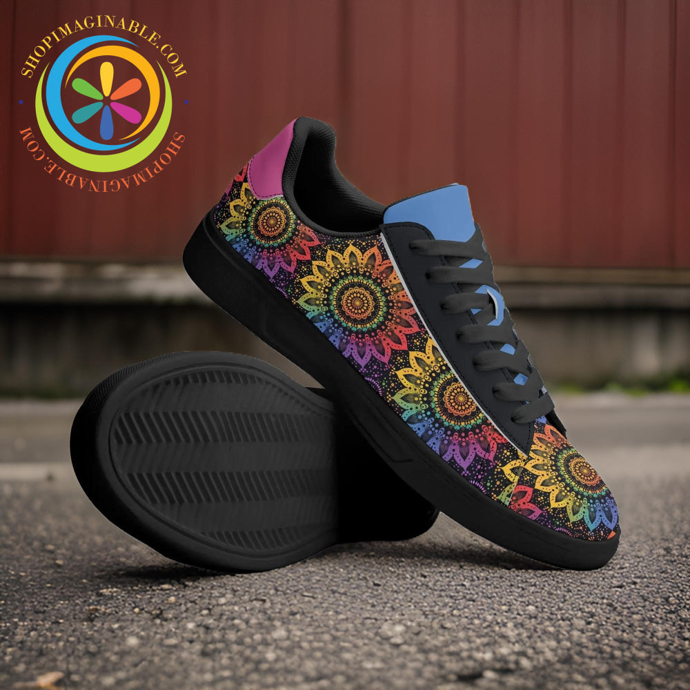 Rainbow Mandala Unisex Skateboard Shoes