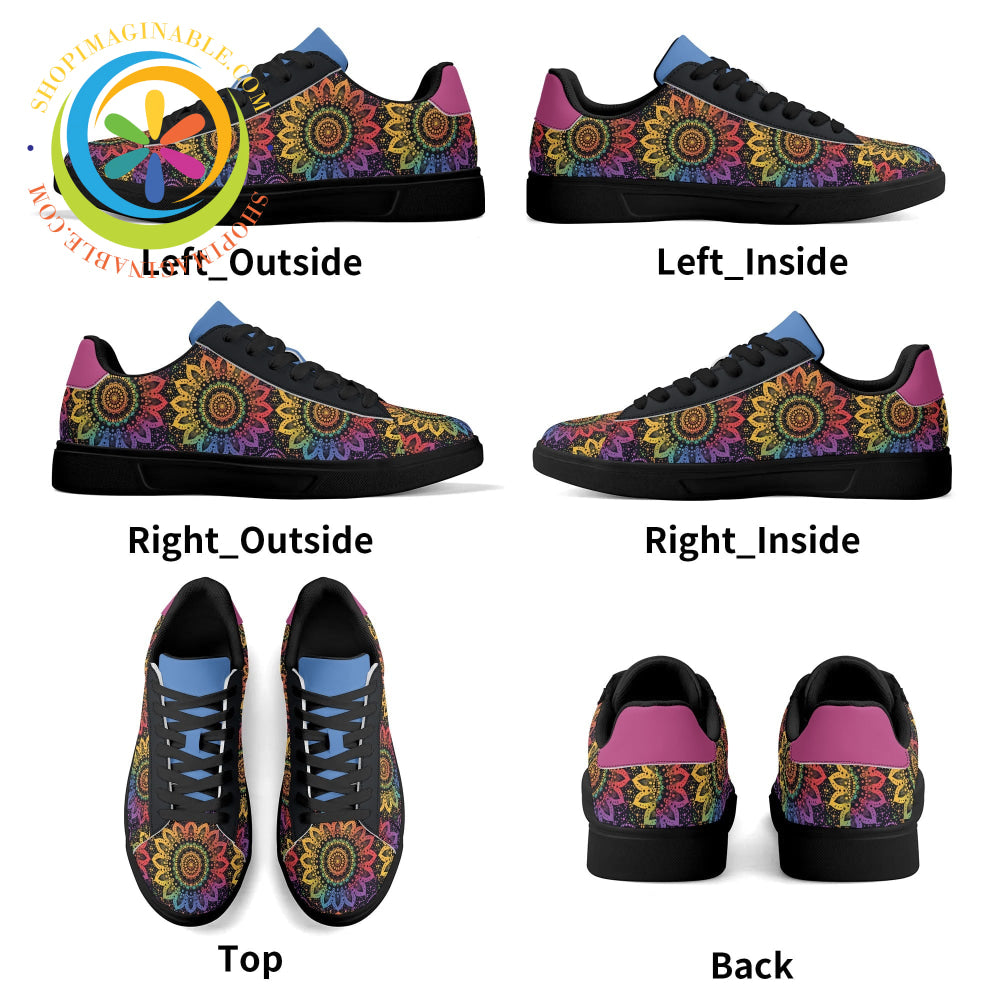 Rainbow Mandala Unisex Skateboard Shoes