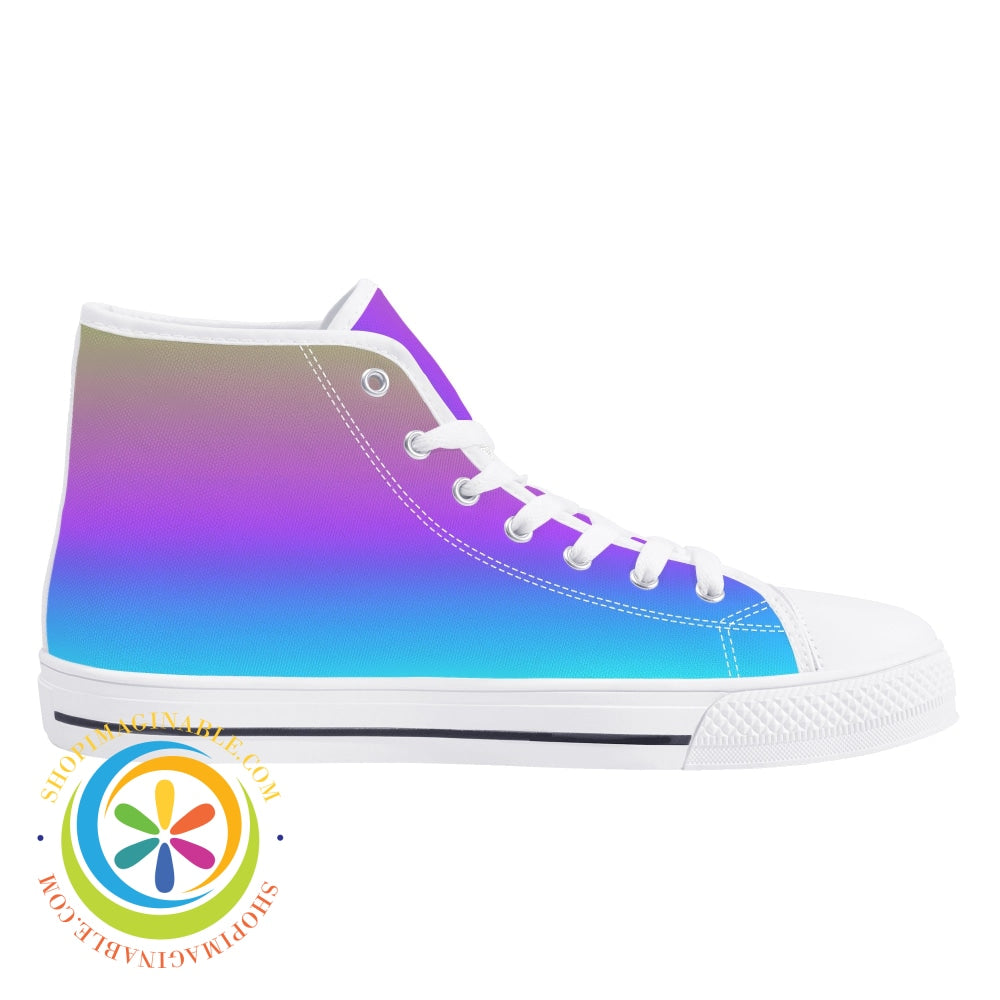Rainbow Pride Ladies High Top Canvas Shoes-ShopImaginable.com
