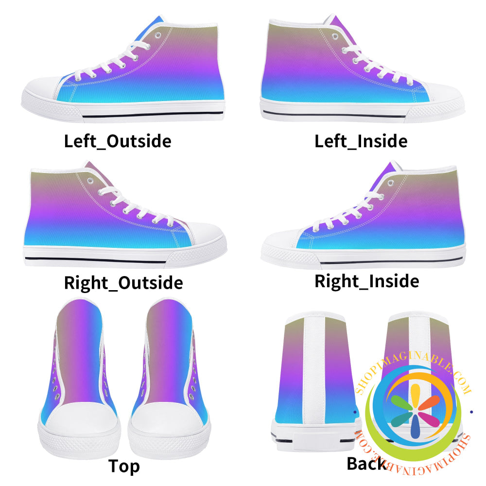 Rainbow Pride Ladies High Top Canvas Shoes