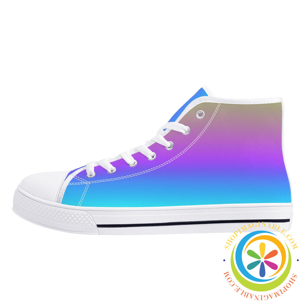 Rainbow Pride Ladies High Top Canvas Shoes-ShopImaginable.com