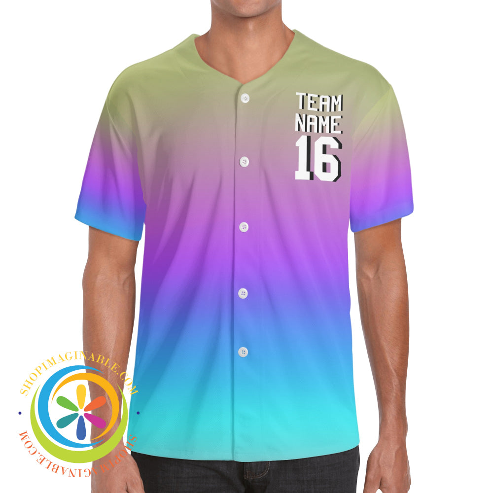 Rainbow Striped Unisex Baseball Jersey-ShopImaginable.com