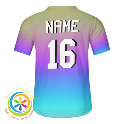 Rainbow Striped Unisex Baseball Jersey-ShopImaginable.com
