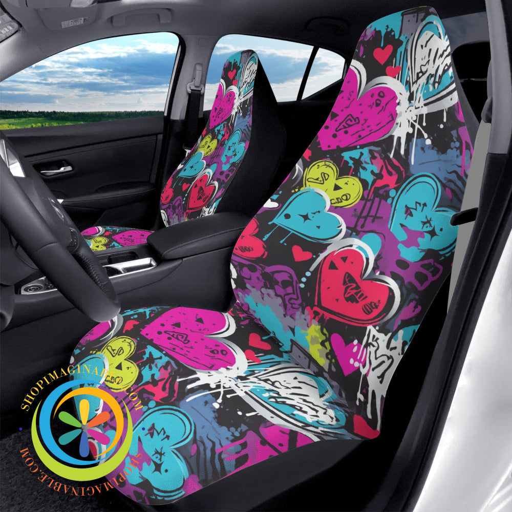 Rebel Hearts Cloth Car Seat Covers