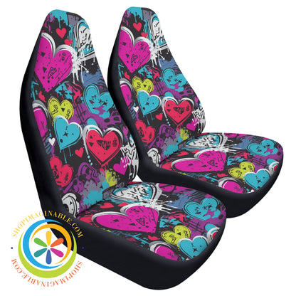 Rebel Hearts Cloth Car Seat Covers