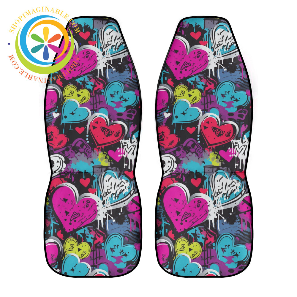 Rebel Hearts Cloth Car Seat Covers