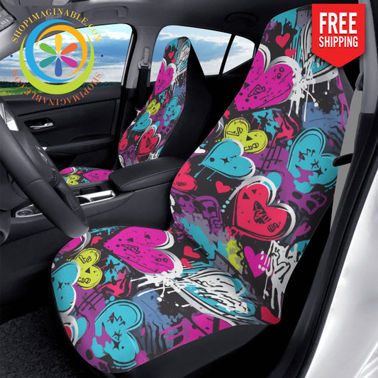 Rebel Hearts Cloth Car Seat Covers