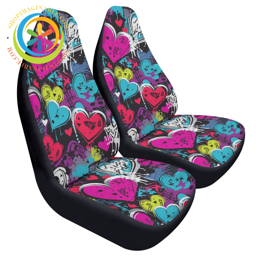 Rebel Hearts Cloth Car Seat Covers