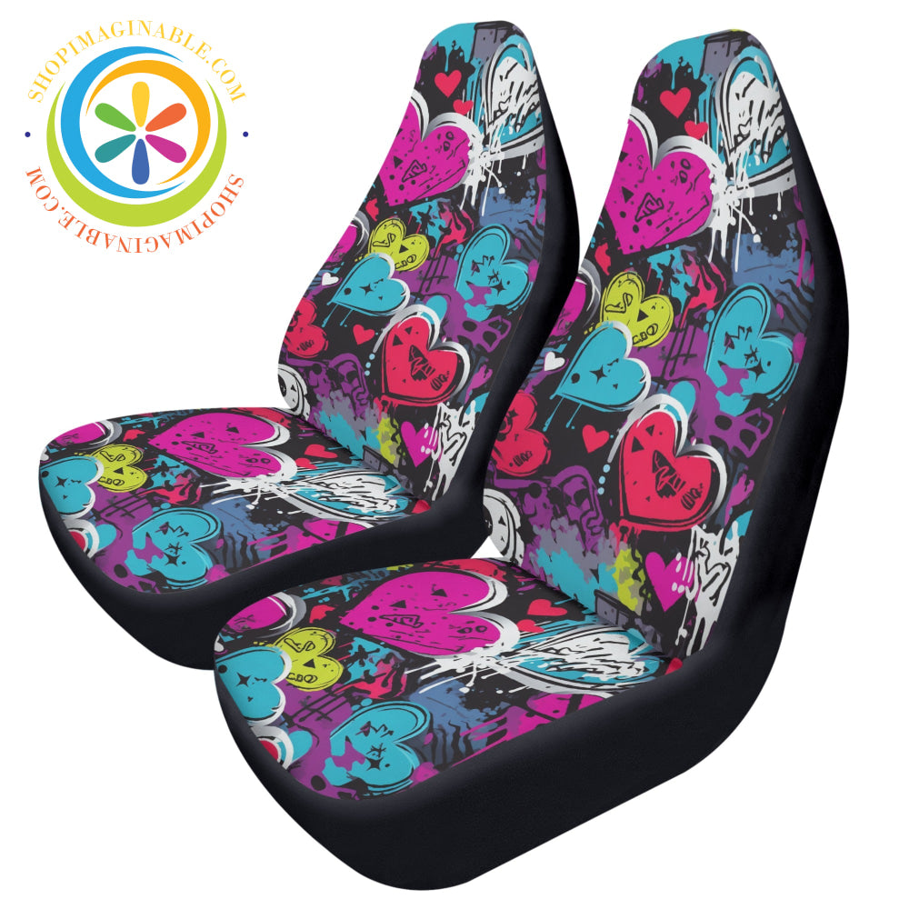 Rebel Hearts Cloth Car Seat Covers