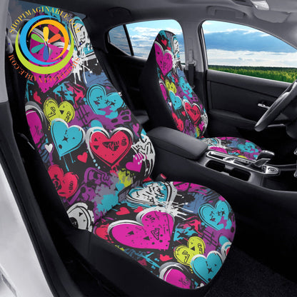 Rebel Hearts Cloth Car Seat Covers