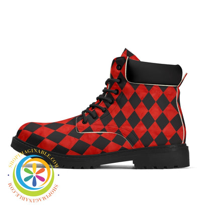 Red Black Diamond Alice In Wonderland Womens All Season Boots Boots