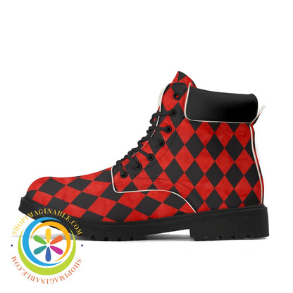 Red Black Diamond Alice In Wonderland Womens All Season Boots Boots