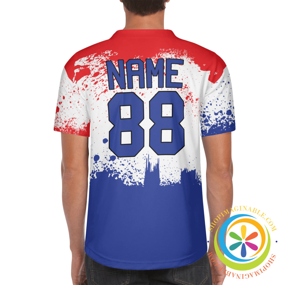 Red White & Blue Unisex Baseball Jersey