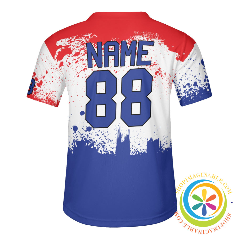 Red White & Blue Unisex Baseball Jersey