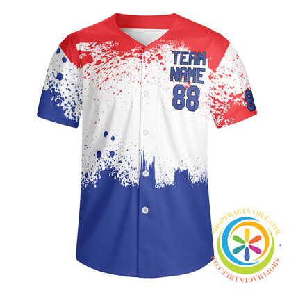 Red White & Blue Unisex Baseball Jersey