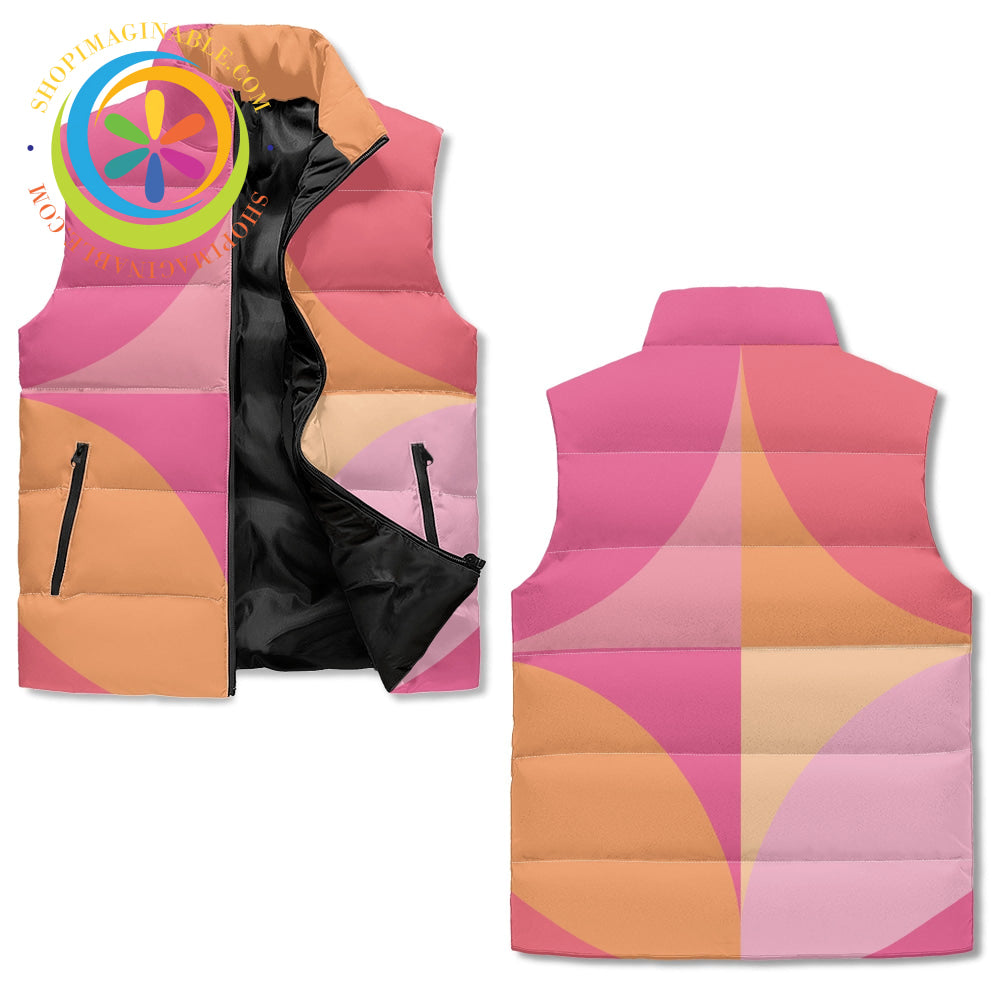 Retro Color Block Unisex Puffer Vest