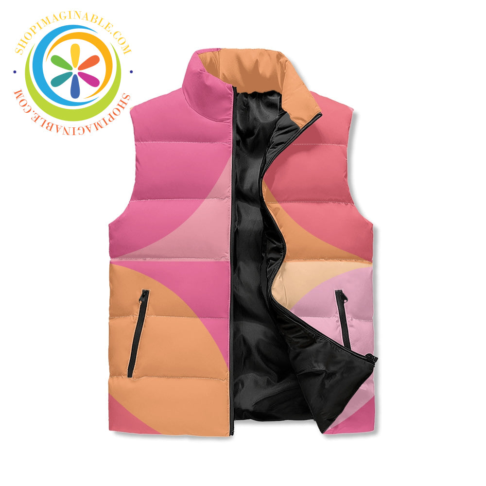 Retro Color Block Unisex Puffer Vest