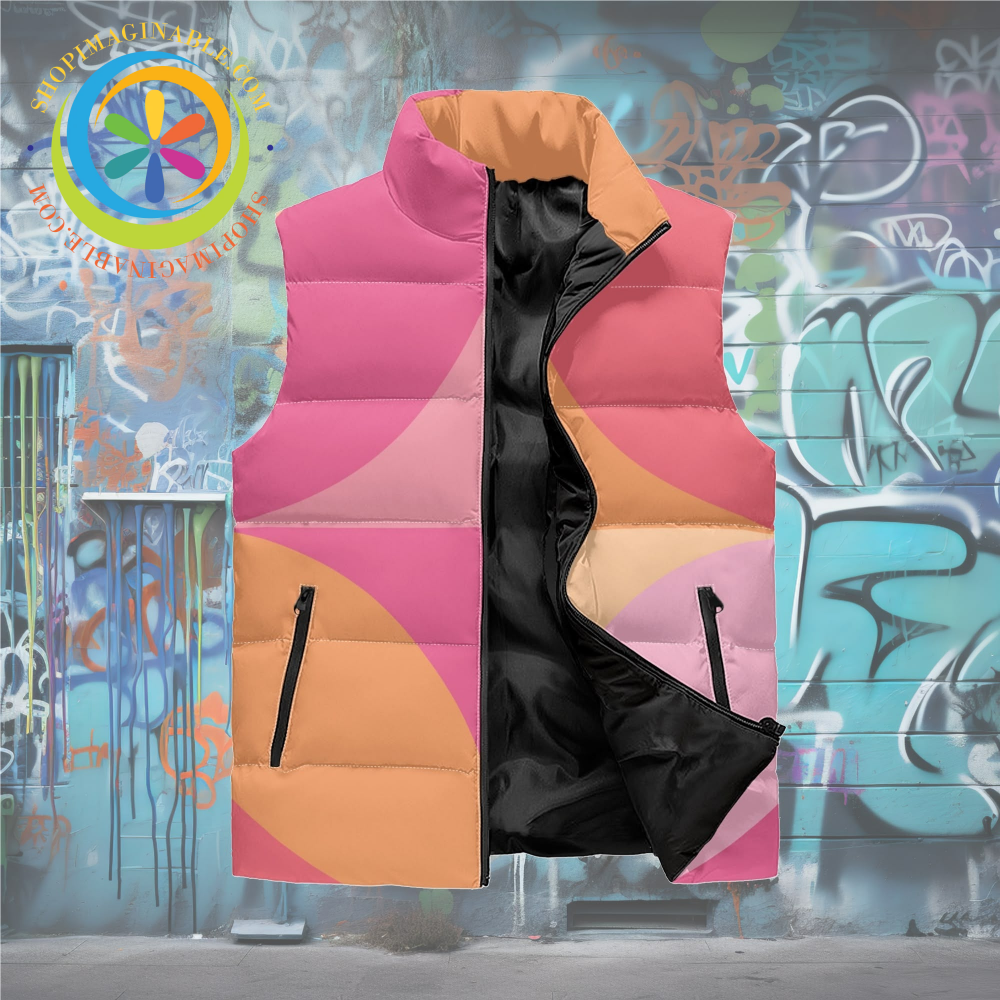 Retro Color Block Unisex Puffer Vest