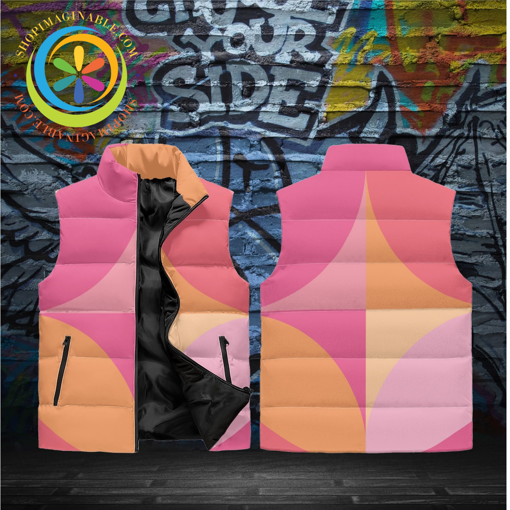 Retro Color Block Unisex Puffer Vest