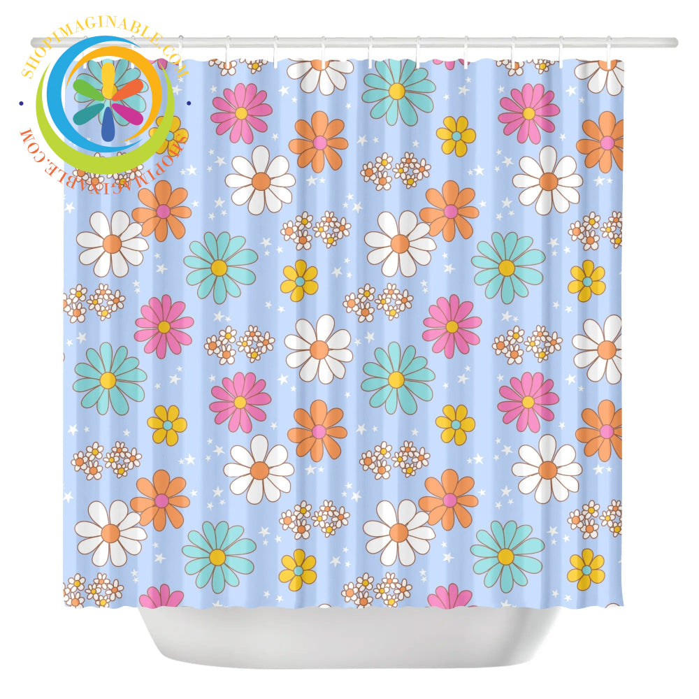 Retro Flowers Shower Curtain