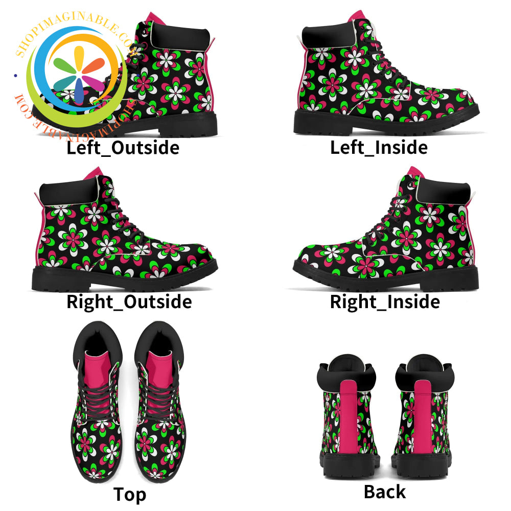 Retro Funky Floral Ladies Boots