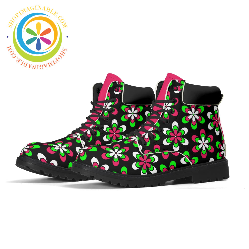 Retro Funky Floral Ladies Boots