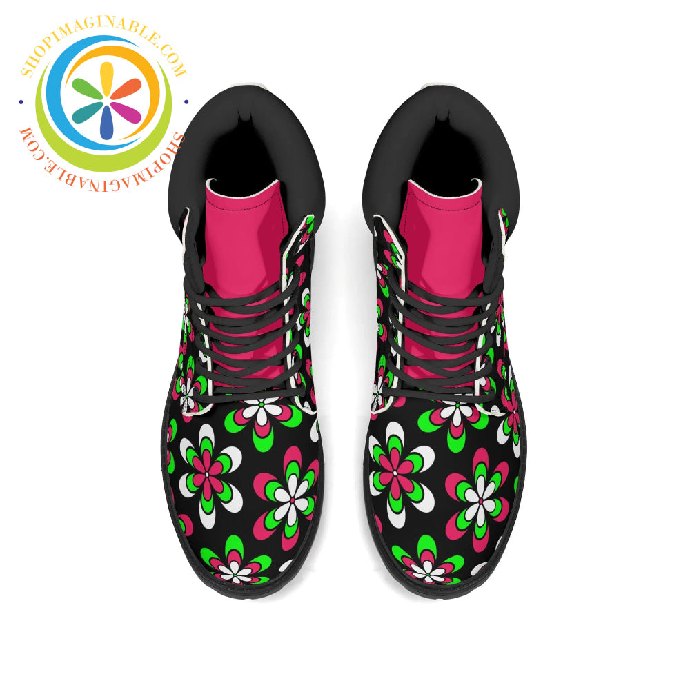 Retro Funky Floral Ladies Boots