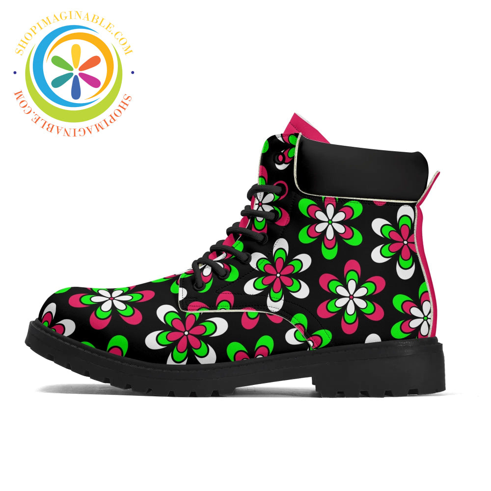 Retro Funky Floral Ladies Boots