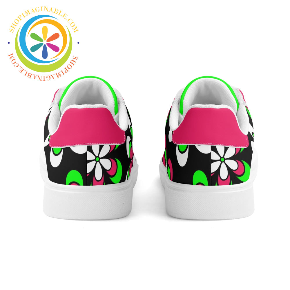 Retro Funky Floral Unisex Skateboard Shoes