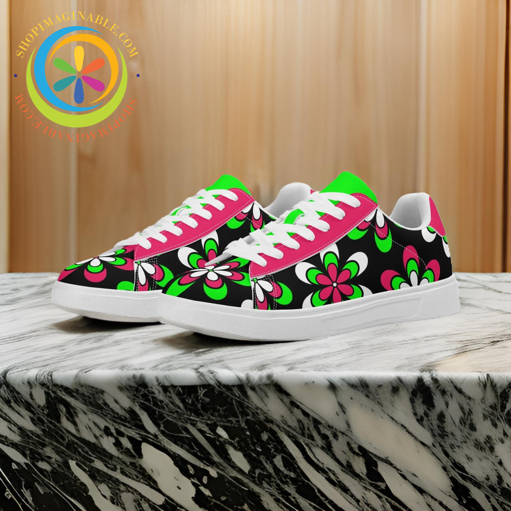 Retro Funky Floral Unisex Skateboard Shoes